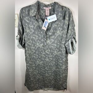 Philosophy Tunic Dress L Brushed Cougar Animal Print TENCEL City Whimsy NWT BOHO